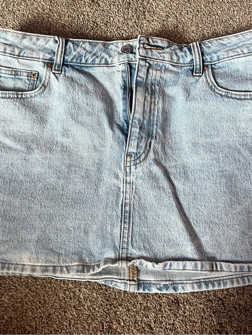 PacSun Light Wash Denim Mini Skirt